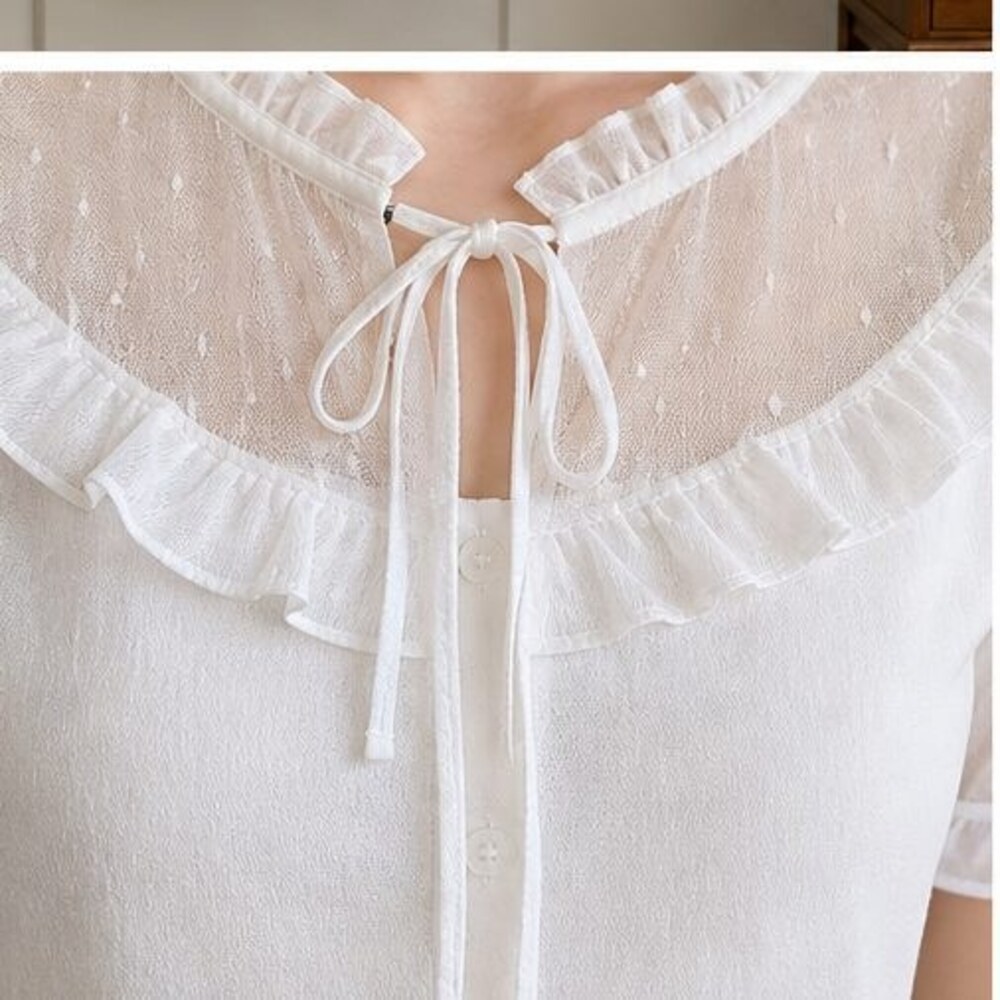 White Button Blouse - Picture 4 of 6